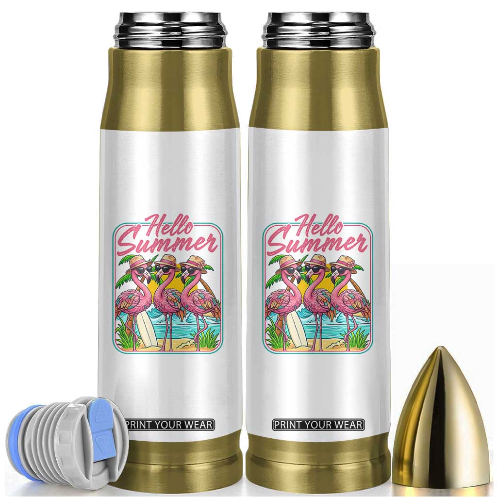 Summer Flamingo Pink Bullet Tumbler Tropical Palm Tree Beach Vacation TS14 White Print Your Wear