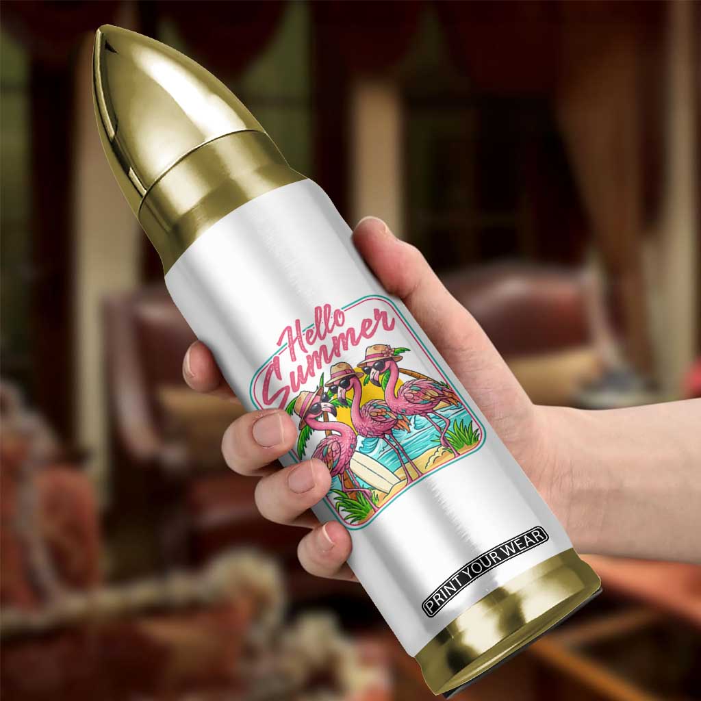 Summer Flamingo Pink Bullet Tumbler Tropical Palm Tree Beach Vacation TS14 Print Your Wear