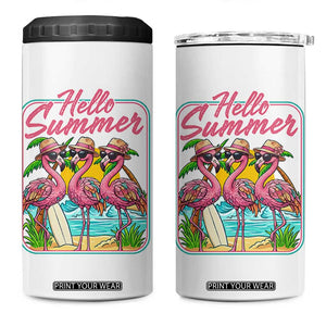 Summer Flamingo Pink 4 in 1 Can Cooler Tumbler Tropical Palm Tree Beach Vacation TS14 One Size: 16 oz White Print Your Wear