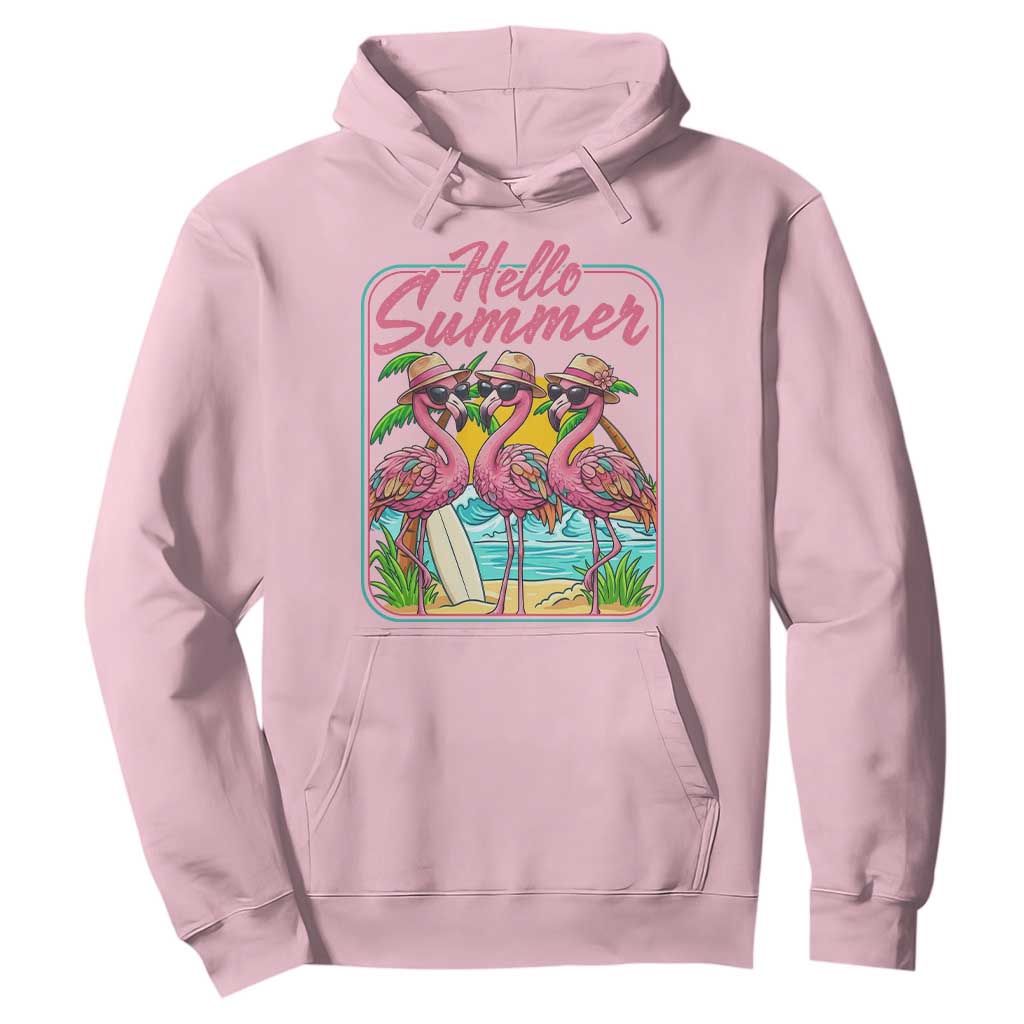 Summer Flamingo Pink Hoodie Tropical Palm Tree Beach Vacation TS14 Light Pink Print Your Wear
