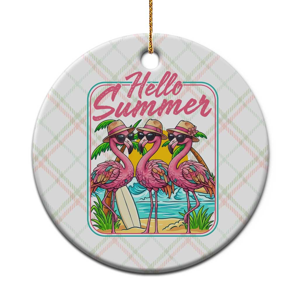 Summer Flamingo Pink Ceramic Ornament Tropical Palm Tree Beach Vacation TS14 1pc Christmas Plaid Print Your Wear