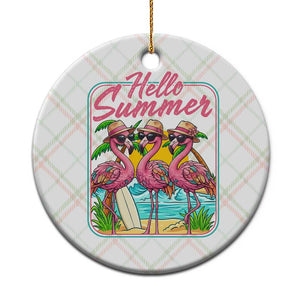 Summer Flamingo Pink Ceramic Ornament Tropical Palm Tree Beach Vacation TS14 1pc Christmas Plaid Print Your Wear