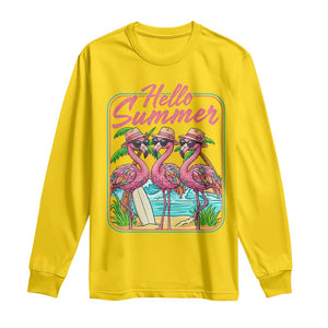 Summer Flamingo Pink Long Sleeve Shirt Tropical Palm Tree Beach Vacation TS14 Daisy Print Your Wear