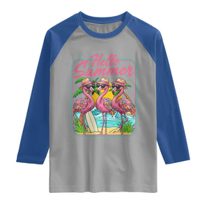 Summer Flamingo Pink Raglan Shirt Tropical Palm Tree Beach Vacation TS14 Sport Gray Royal Print Your Wear