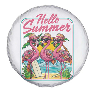 Summer Flamingo Pink Spare Tire Cover Tropical Palm Tree Beach Vacation TS14 Print Your Wear
