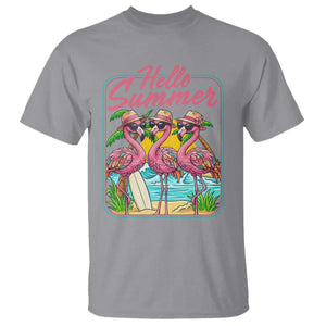Summer Flamingo Pink T Shirt Tropical Palm Tree Beach Vacation TS14 Sport Gray Print Your Wear