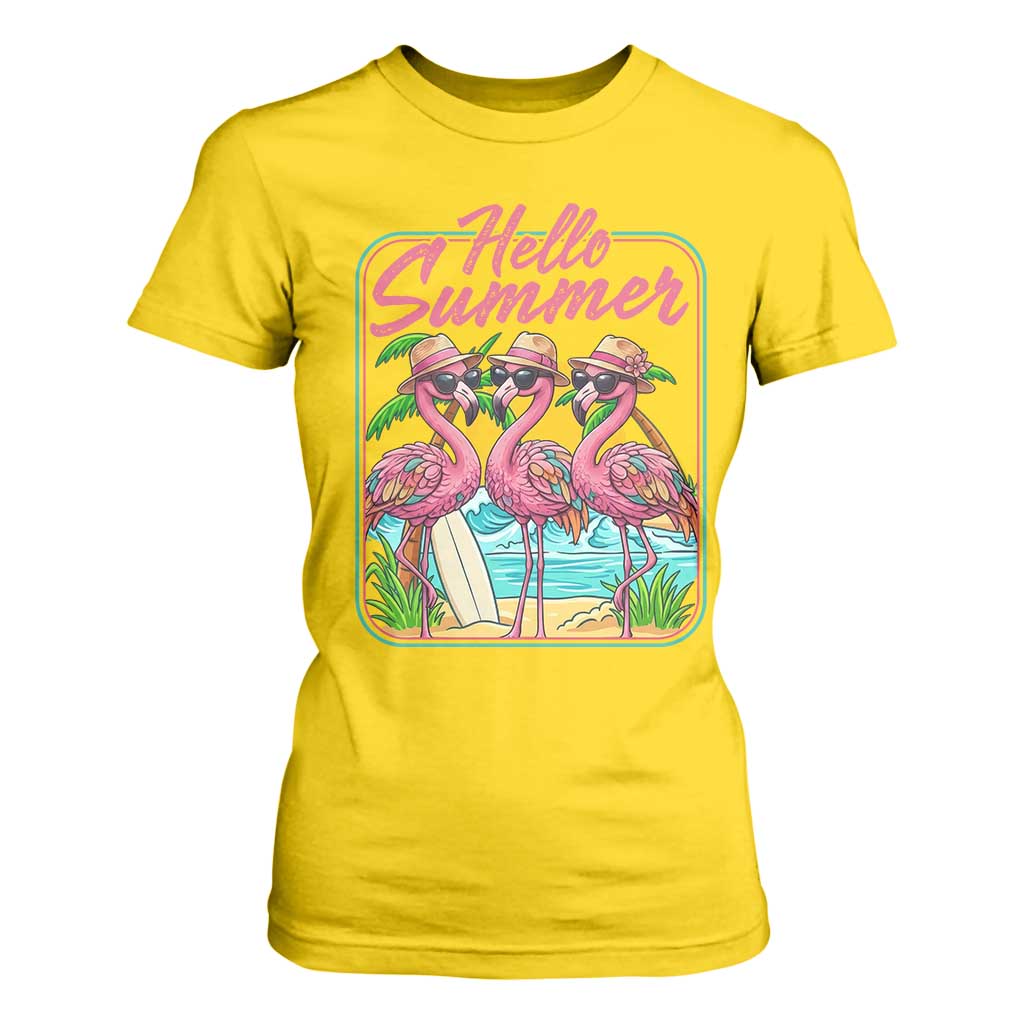 Summer Flamingo Pink T Shirt For Women Tropical Palm Tree Beach Vacation TS14 Daisy Print Your Wear