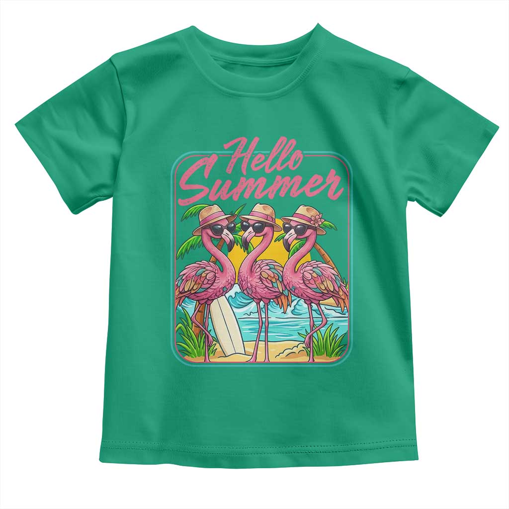 Summer Flamingo Pink Toddler T Shirt Tropical Palm Tree Beach Vacation TS14 Irish Green Print Your Wear