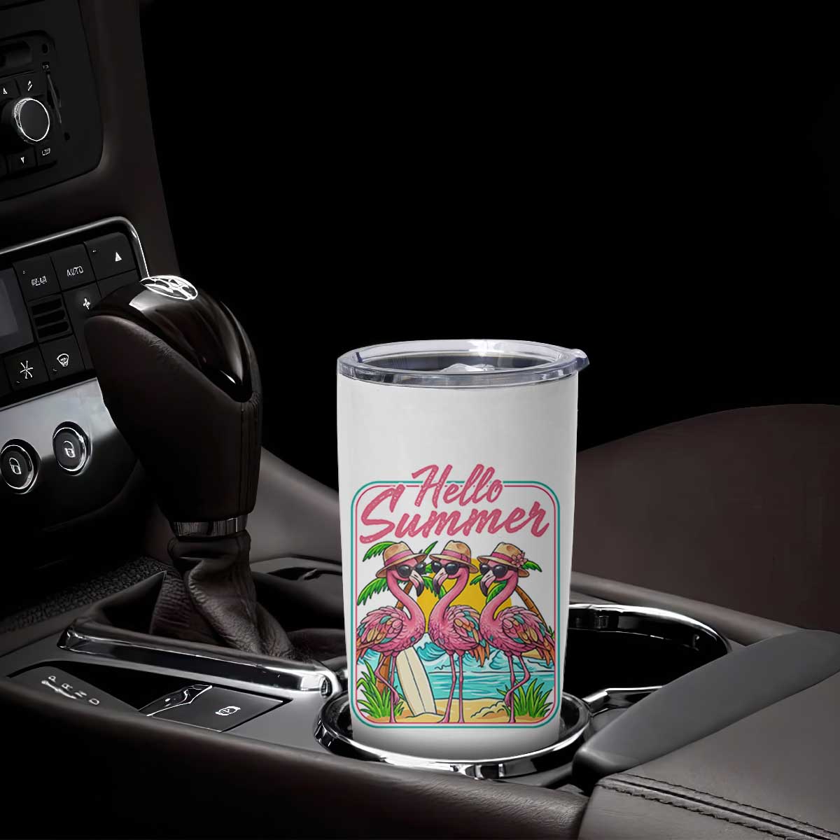 Summer Flamingo Pink Tumbler Cup Tropical Palm Tree Beach Vacation TS14 Print Your Wear