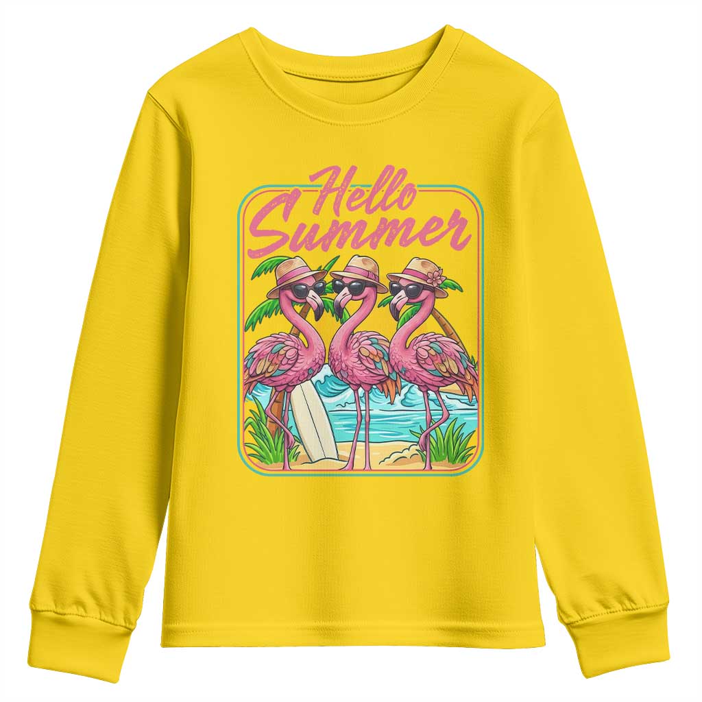 Summer Flamingo Pink Youth Sweatshirt Tropical Palm Tree Beach Vacation TS14 Daisy Print Your Wear