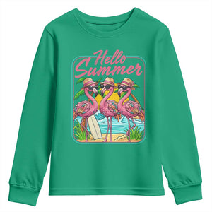 Summer Flamingo Pink Youth Sweatshirt Tropical Palm Tree Beach Vacation TS14 Irish Green Print Your Wear