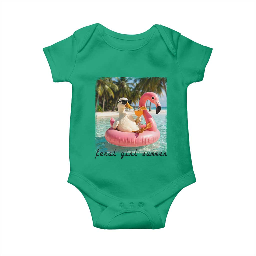 Feral Girl Summer Baby Onesie Silly Goose Summer Beach Meme TS14 Irish Green Print Your Wear