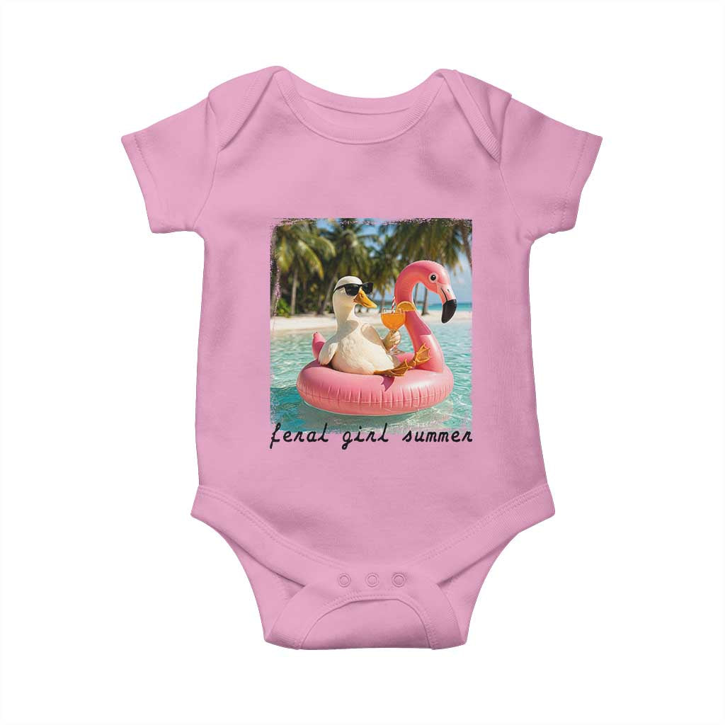 Feral Girl Summer Baby Onesie Silly Goose Summer Beach Meme TS14 Light Pink Print Your Wear