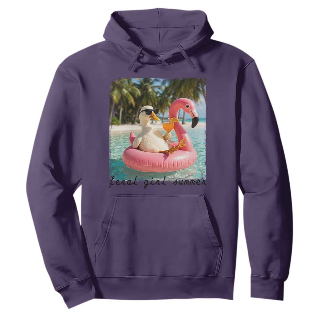 Feral Girl Summer Hoodie Silly Goose Summer Beach Meme TS14 Purple Print Your Wear