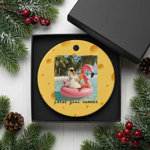 Feral Girl Summer Ceramic Ornament Silly Goose Summer Beach Meme TS14 1pc Yellow Cheese Print Your Wear
