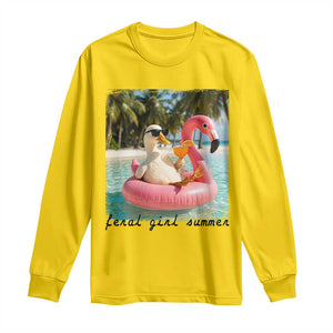 Feral Girl Summer Long Sleeve Shirt Silly Goose Summer Beach Meme TS14 Daisy Print Your Wear