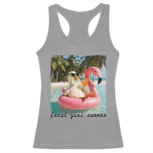 Feral Girl Summer Racerback Tank Top Silly Goose Summer Beach Meme TS14 Sport Gray Print Your Wear