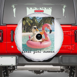 Feral Girl Summer Spare Tire Cover Silly Goose Summer Beach Meme TS14 White Print Your Wear