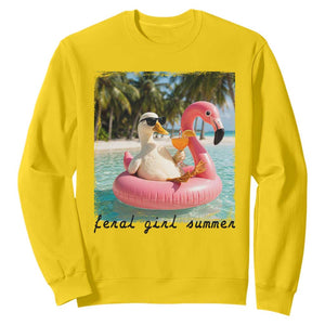 Feral Girl Summer Sweatshirt Silly Goose Summer Beach Meme TS14 Daisy Print Your Wear