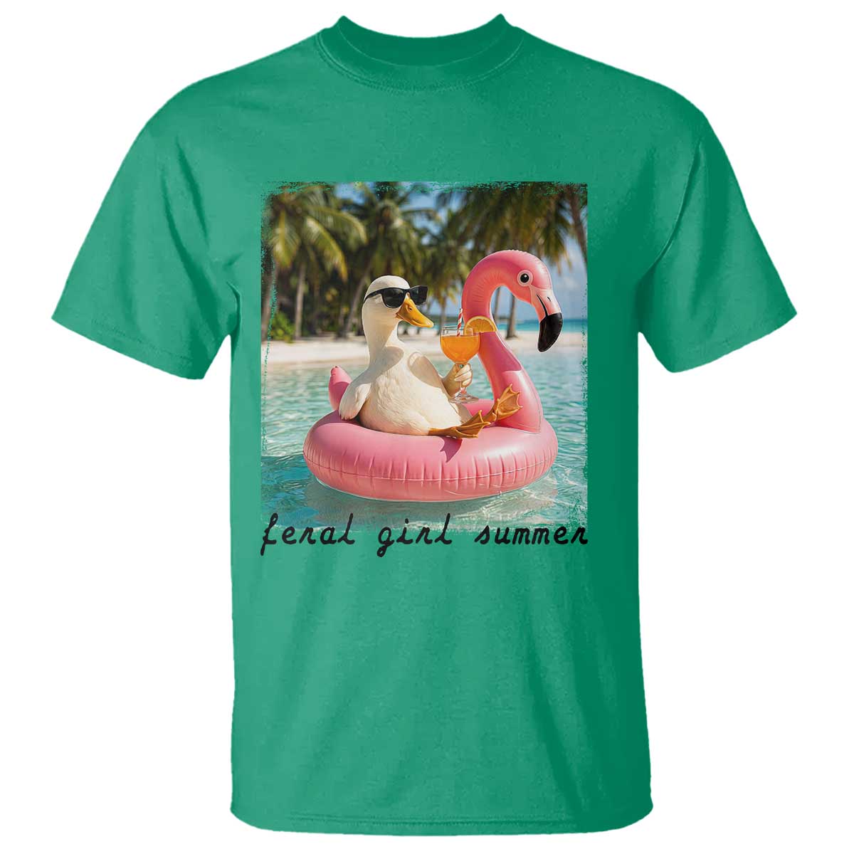 Feral Girl Summer T Shirt Silly Goose Summer Beach Meme TS14 Irish Green Print Your Wear