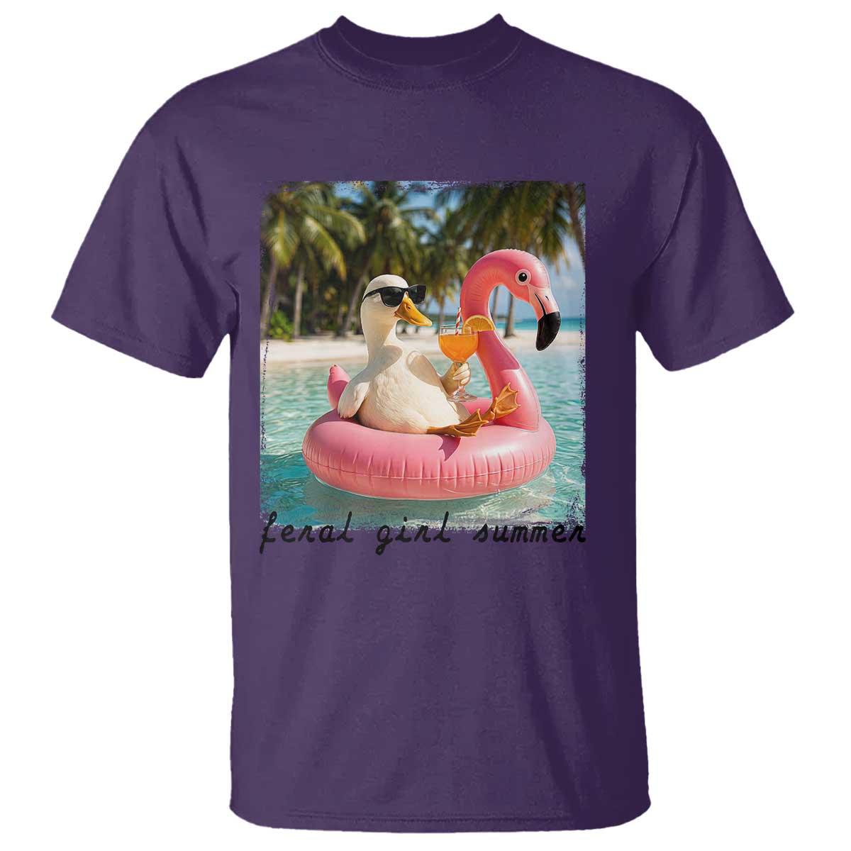 Feral Girl Summer T Shirt Silly Goose Summer Beach Meme TS14 Purple Print Your Wear