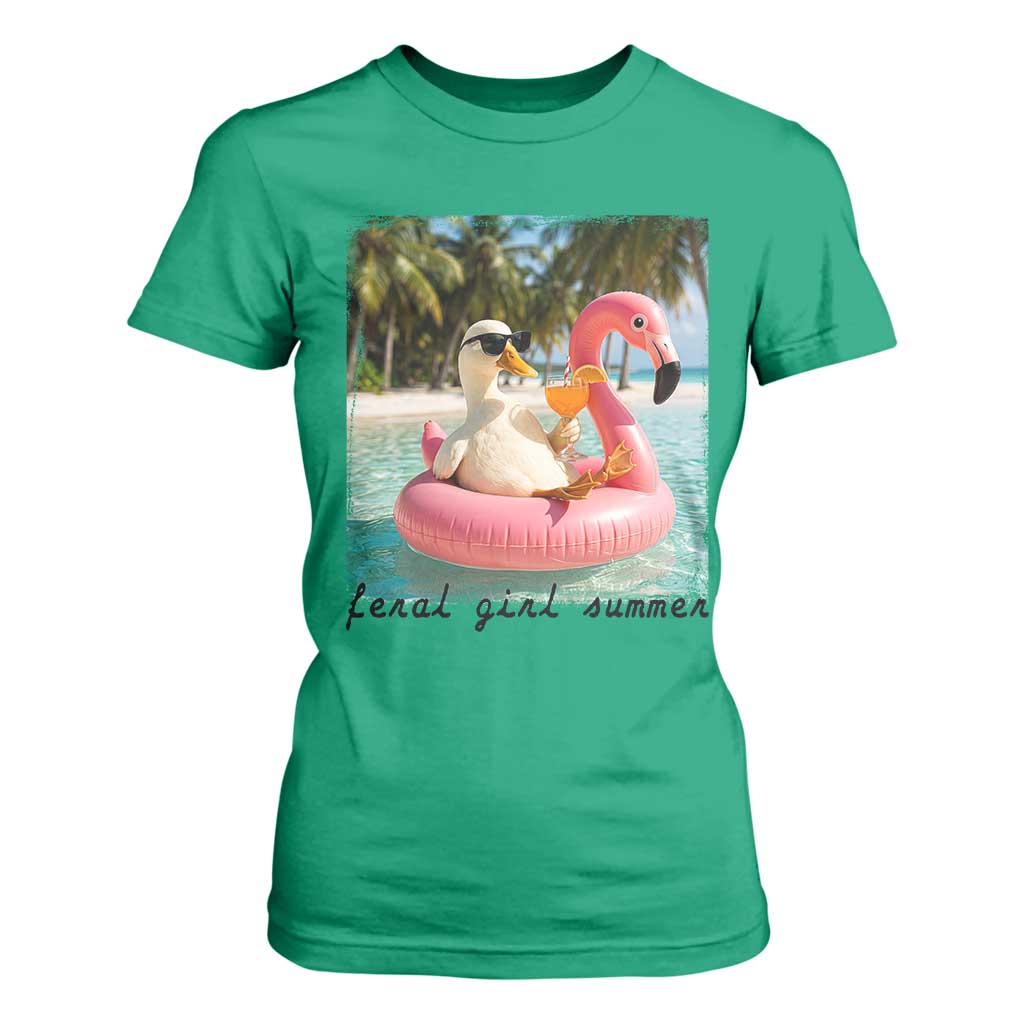 Feral Girl Summer T Shirt For Women Silly Goose Summer Beach Meme TS14 Irish Green Print Your Wear