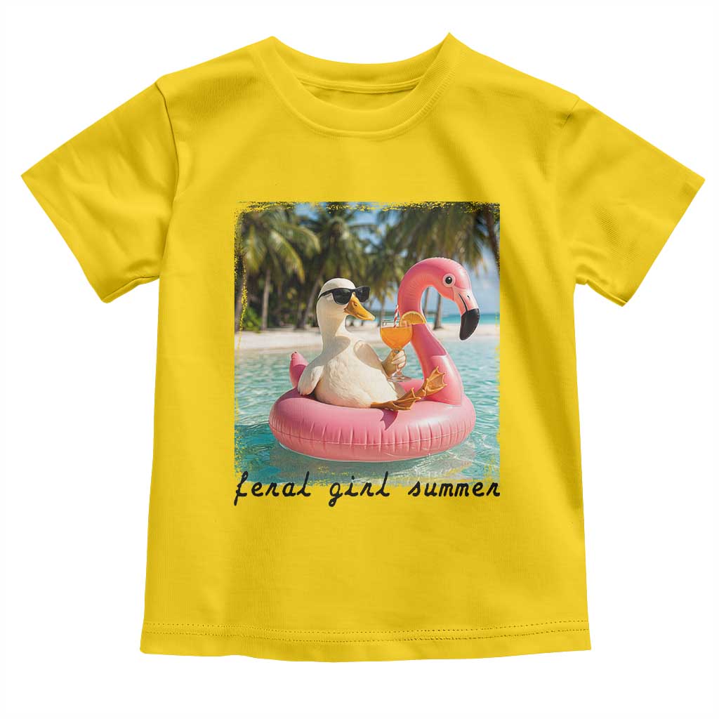 Feral Girl Summer Toddler T Shirt Silly Goose Summer Beach Meme TS14 Daisy Print Your Wear