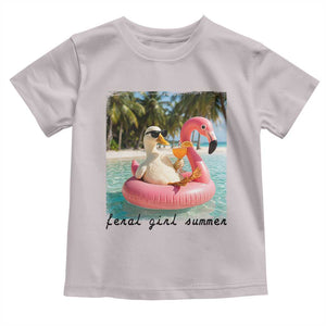 Feral Girl Summer Toddler T Shirt Silly Goose Summer Beach Meme TS14 Ice Gray Print Your Wear