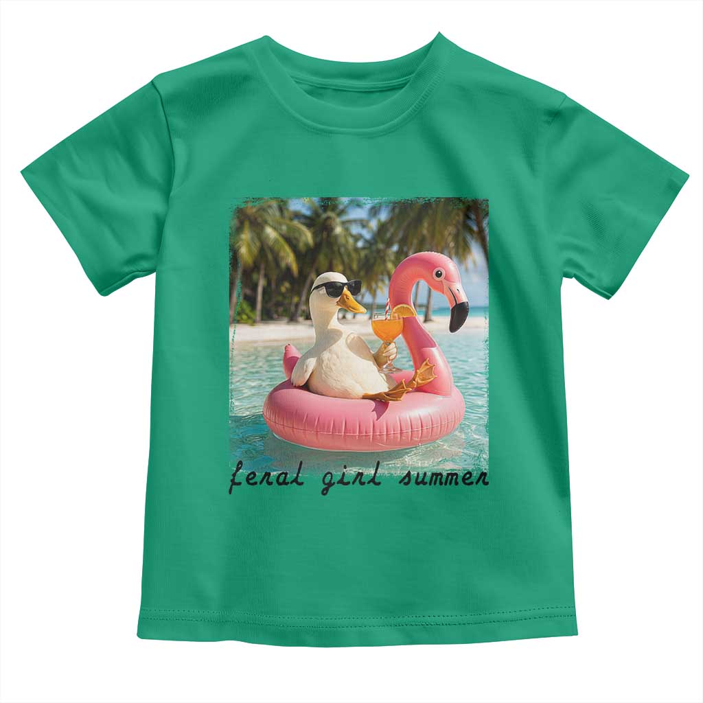 Feral Girl Summer Toddler T Shirt Silly Goose Summer Beach Meme TS14 Irish Green Print Your Wear