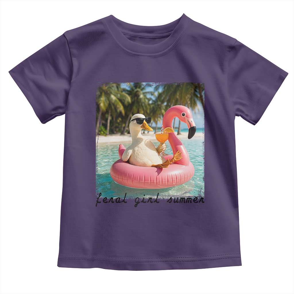 Feral Girl Summer Toddler T Shirt Silly Goose Summer Beach Meme TS14 Purple Print Your Wear