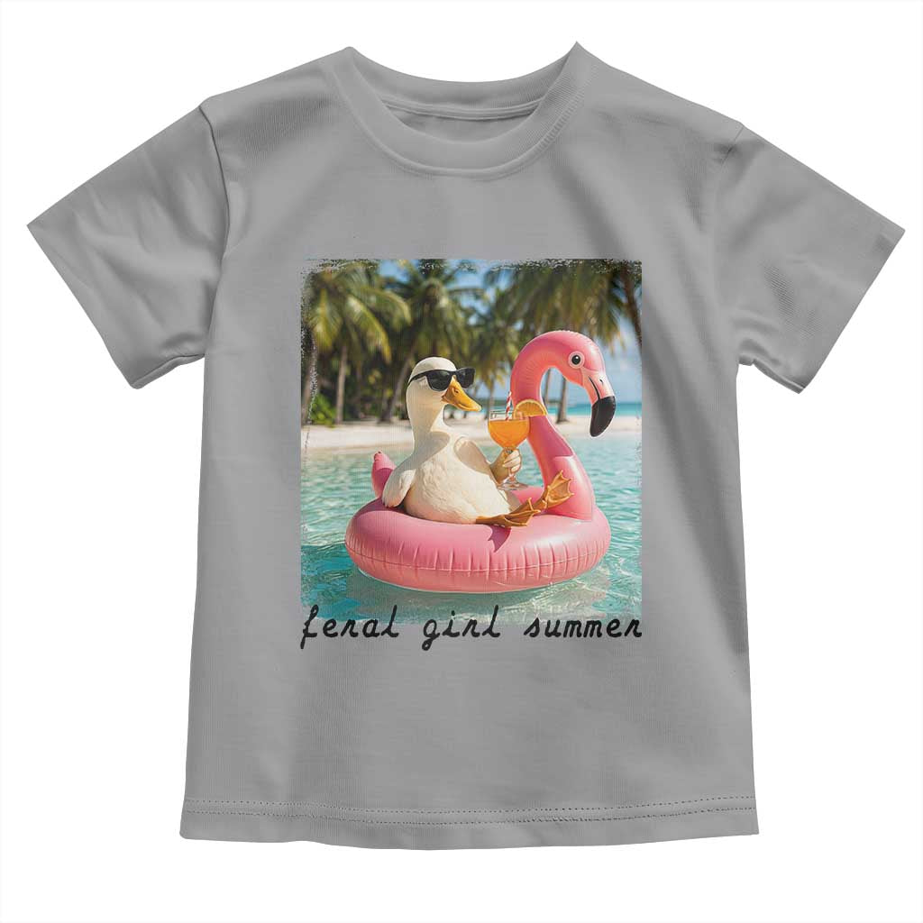 Feral Girl Summer Toddler T Shirt Silly Goose Summer Beach Meme TS14 Sport Gray Print Your Wear