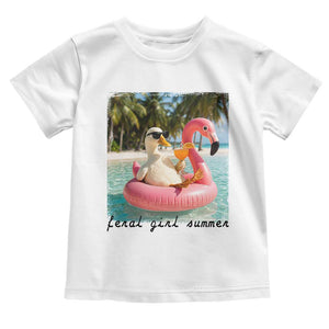 Feral Girl Summer Toddler T Shirt Silly Goose Summer Beach Meme TS14 White Print Your Wear