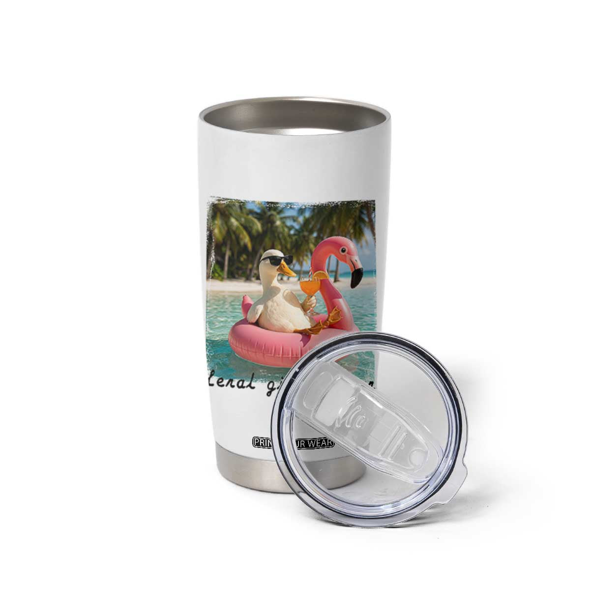 Feral Girl Summer Tumbler Cup Silly Goose Summer Beach Meme TS14 Print Your Wear