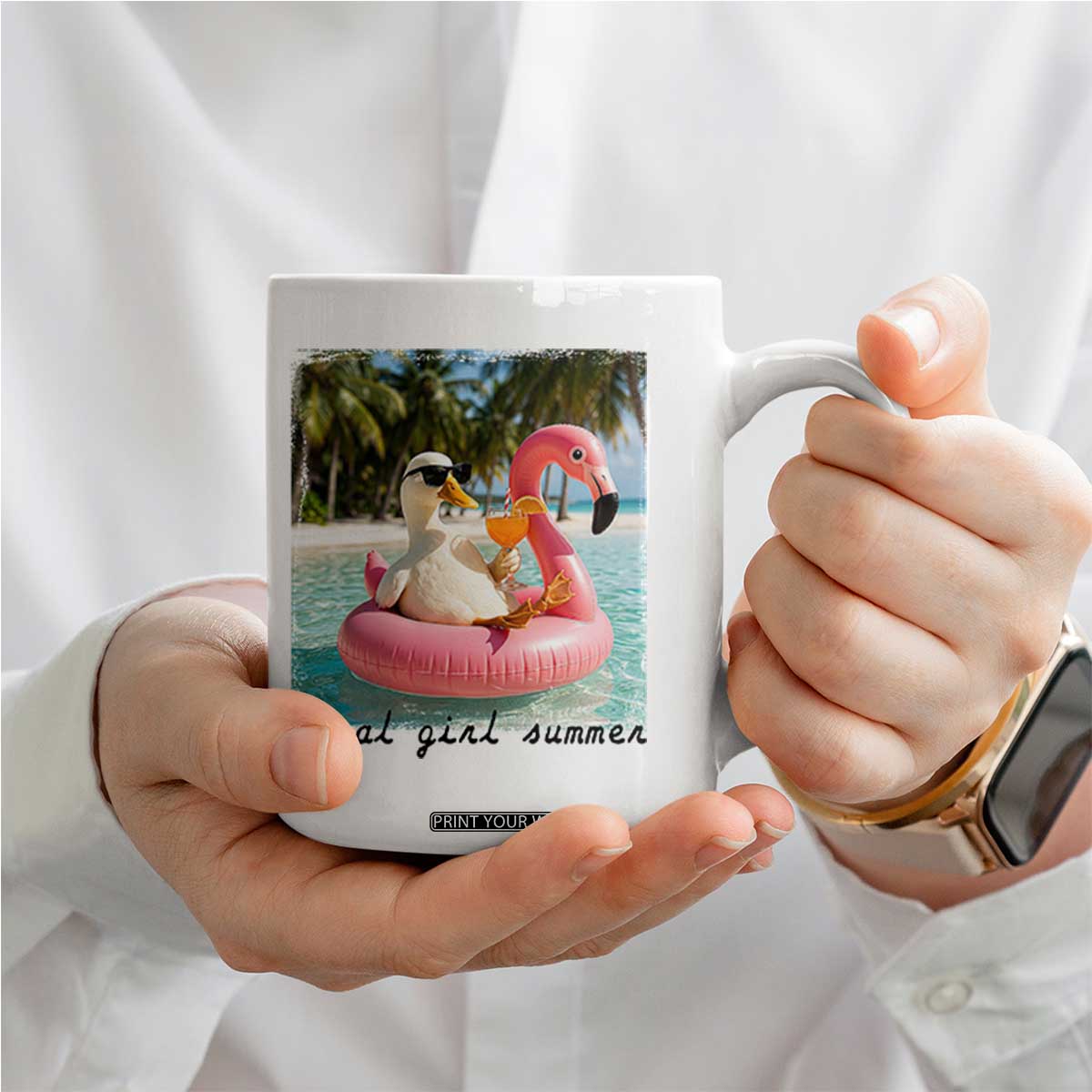 Feral Girl Summer Coffee Mug Silly Goose Summer Beach Meme TS14 Print Your Wear