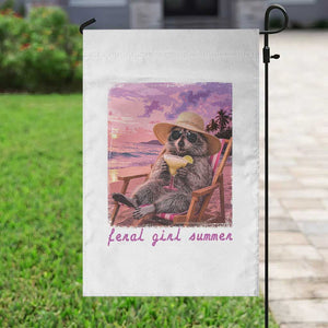 Feral Girl Summer Garden Flag Funny Raccoon Summer Beach Meme TS14 Print Your Wear
