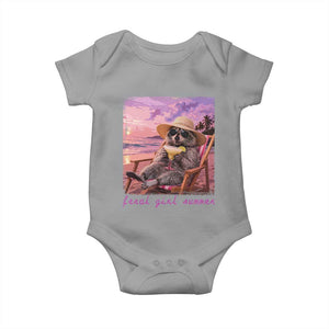 Feral Girl Summer Baby Onesie Funny Raccoon Summer Beach Meme TS14 Sport Gray Print Your Wear