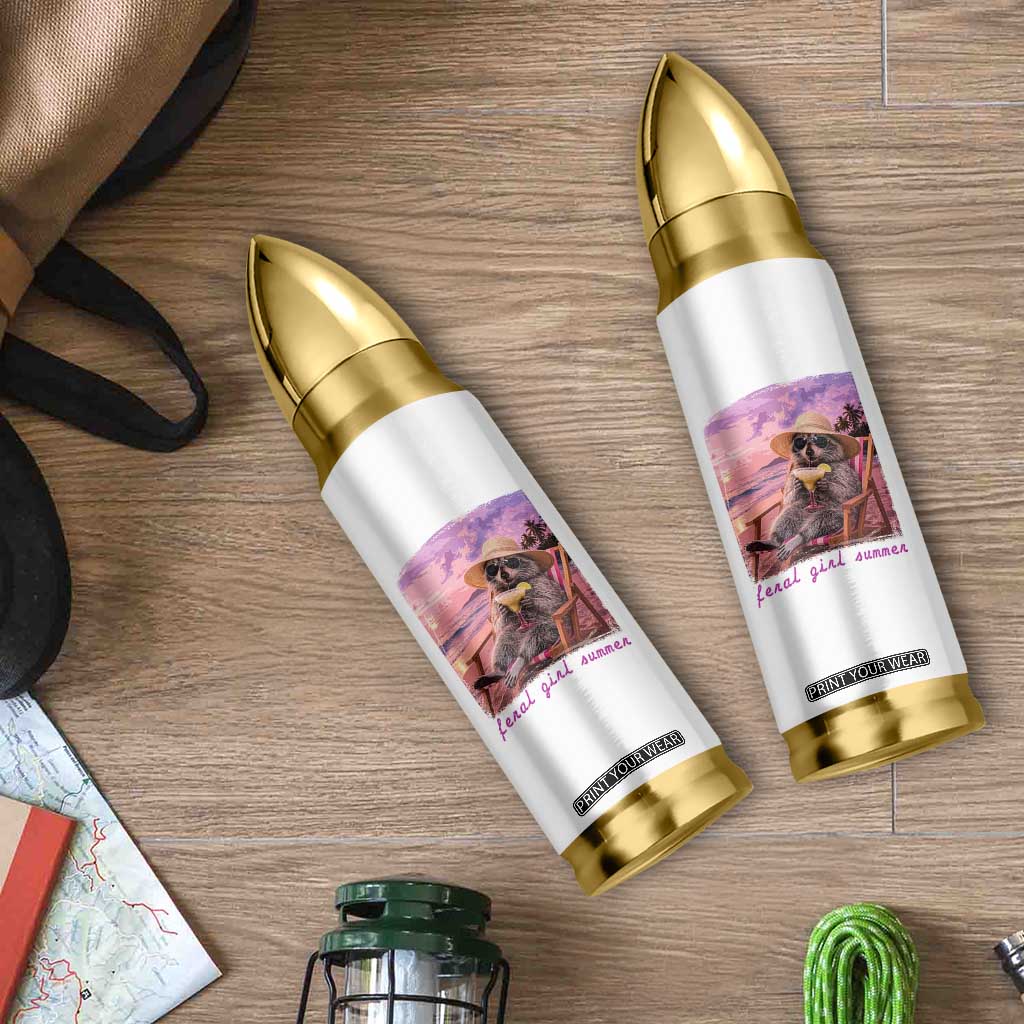 Feral Girl Summer Bullet Tumbler Funny Raccoon Summer Beach Meme TS14 Print Your Wear