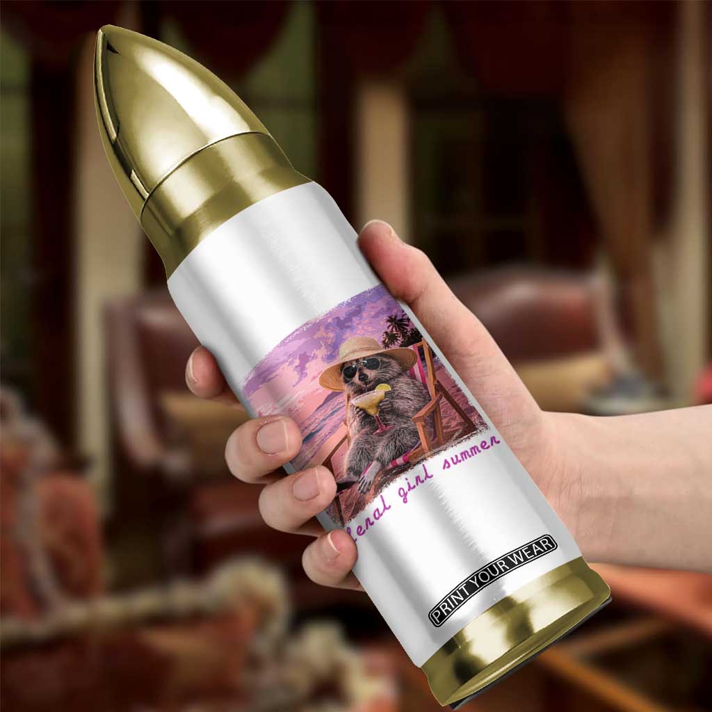Feral Girl Summer Bullet Tumbler Funny Raccoon Summer Beach Meme TS14 Print Your Wear