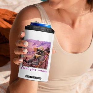 Feral Girl Summer 4 in 1 Can Cooler Tumbler Funny Raccoon Summer Beach Meme TS14 Print Your Wear