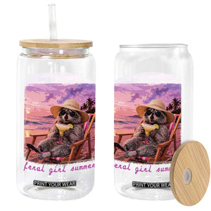 Feral Girl Summer Glass Can Funny Raccoon Summer Beach Meme TS14 Print Your Wear