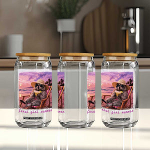 Feral Girl Summer Glass Can Funny Raccoon Summer Beach Meme TS14 Print Your Wear