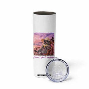 Feral Girl Summer Skinny Tumbler Funny Raccoon Summer Beach Meme TS14 Print Your Wear