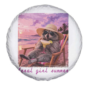 Feral Girl Summer Spare Tire Cover Funny Raccoon Summer Beach Meme TS14 Print Your Wear