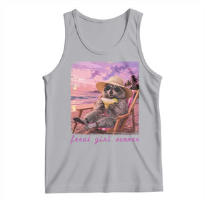 Feral Girl Summer Tank Top Funny Raccoon Summer Beach Meme TS14 Athletic Heather Print Your Wear