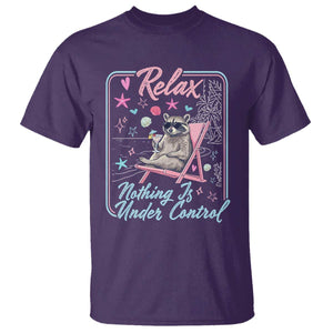 Relax Nothing Is Under Control T Shirt Chill Raccoon Beach Vacation Gift TS14 Purple Print Your Wear