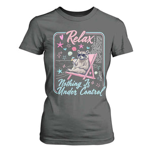 Relax Nothing Is Under Control T Shirt For Women Chill Raccoon Beach Vacation Gift TS14 Dark Heather Print Your Wear