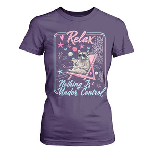 Relax Nothing Is Under Control T Shirt For Women Chill Raccoon Beach Vacation Gift TS14 Purple Print Your Wear