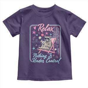 Relax Nothing Is Under Control Toddler T Shirt Chill Raccoon Beach Vacation Gift TS14 Purple Print Your Wear