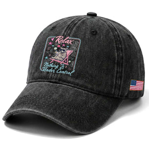 Relax Nothing Is Under Control Washed Cotton Baseball Cap Chill Raccoon Beach Vacation Gift TS14 Print Your Wear