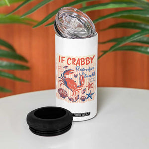 If Crabby Please Return To The Beach 4 in 1 Can Cooler Tumbler Funny Crab Summer Vibes TS14 Print Your Wear